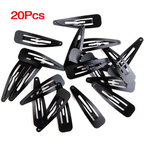 Gleader 20 X Black Snap Prong Clips for Girls Hair Bows 2.21" HOT