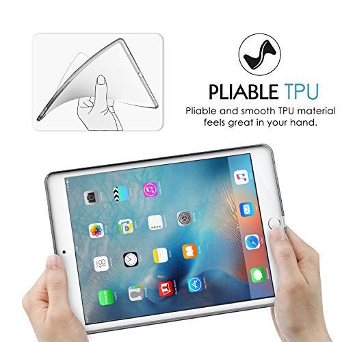 MoKo Hülle für iPad Pro 9.7 – Ultra Slim Flexible TPU Kristall Klar Schale Schutzhülle Crystal Case Cover Durchsichtig für Apple iPad Pro 9.7 Zoll 2016 Modell Tablet, Frost Grau - 5