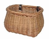 NEW! Delux, Heritage, Large, Pot, Traditional Handmade, Vintage, Wicker Bicycle Basket. Strengthened rim, extra length, leather straps.