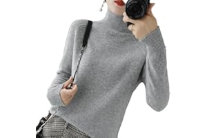BAWUTZ Jersey de Cachemira para Mujer, Jersey de Cuello Alto para Mujer, Jersey de Manga Larga, Jersey Casual