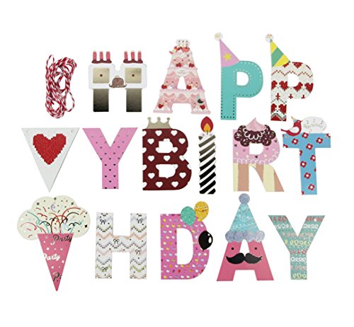 SUNBEAUTY 2 Meter Happy Schrift String Girlande Kinder Geburtstag Party Feier Dekoration (Happy Birthday) - 2