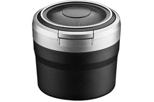 KKAIRA Auto Posacenere per Audi Q2 Q3 Q3 Sportback Q4 e-Tron Q4 Sportback e-Tron Q5 Q5 Sportback Q7 Q8, LED Portatile Anti Ceneri Volanti Auto Posacenere con Coperchio Facile da Pulire,Silver