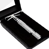 Jagen David ® E01 - Double Edge Razor Safety Razor Fits All Double Edge Razor Blades unique Christmas gift for him (Silver)