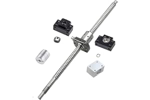 ONLISUM Husillo de bola SFU1204 de 250 mm roscado de acero inoxidable husillo de bola con soporte BK10/BF10, carcasa de madre y embrague para automatizados