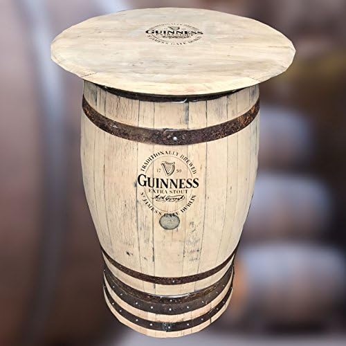 Cheeky Chicks Ltd Recycled Solid Oak Whisky Barrel Guinness Branded Pub Table | Patio Table