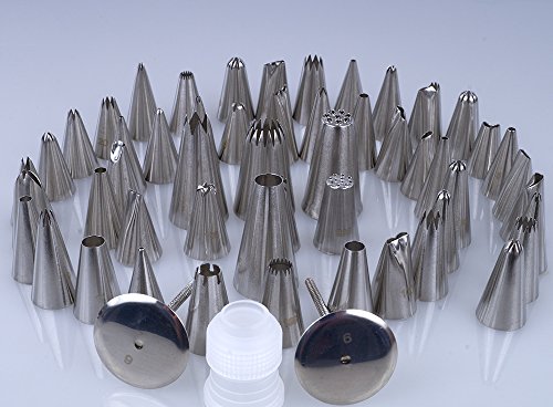 52 tlg Spritztüllen Edelstahl Garniertülle Tüllen Blumennagel Set Torte Deko - 4