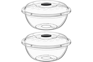BEST HOUSE ANOTHER FINE PRODUCT Best House | Clear Round Basin Bowl with Lids | 10 Litres | 2 Pcs | Transparent | Salad Bowls | Plastic Food Storage Container With Lids (Pack of 2)