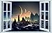 Produktbild DesFoli Weltall Space 3D Look Wandtattoo 70 x 115 cm Wanddurchbruch Wandbild Sticker Aufkleber F220