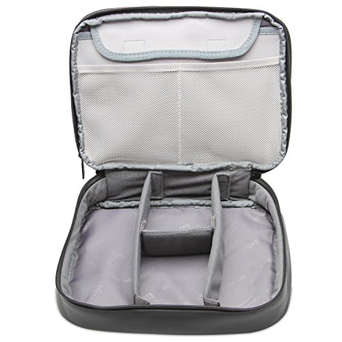 BUBM Mehrfachfunktion Kabelorganiser Tasche Reisetasche mit Doppelschichten für Elektronische Zubehöre wie Netzteil, Maus und USB Stricks (Groß, Schwarz-PU) - 5
