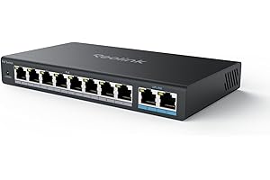 Reolink 8 Ports PoE-Switch, mit 2 Gigabit-Uplink-Ports, bis zu 120W Gesamtleistung für alle PoE-Ports, Netzwerk Switch ideal für Reolink NVR und PoE-IP-Kameras, IEEE802.3af/at, Unmanaged, RLA-PS1