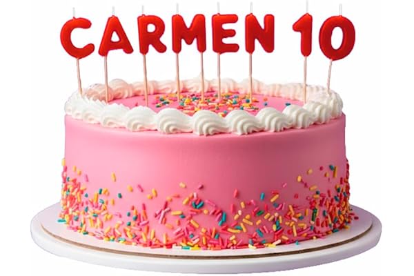 Fundación Nuestra Señora del Camino Velas de cumpleaños Personalizadas con Nombre, Edad y Color | Velas cumpleaños Originales para Tarta | Decoración Tartas cumpleaños | Velas para Tarta