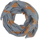 Women scarves fox print large lightweight scarf shawl wrap (Charcoal grey)