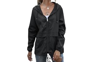 BALEMS Veste de pluie légère et imperméable pour femme - Respirante - Pliable - Coupe-vent - Veste softshell avec poches