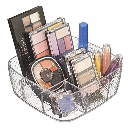 InterDesign 55050EU Rain Kosmetik-Organizer mit herausnehmbarem Teiler für Waschtisch/Schrank, Pflegeprodukte, Plastik, clear, 16,51 x 16,51 x 6,35 cm - 2