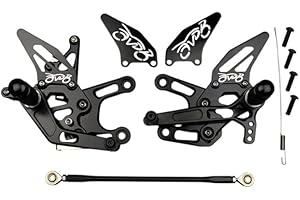 avdb-moto Estriberas Retrasadas Ajustables Compatible con YAMAHA YZF R1 YZF-R1 2004-2006 Racing AVDB (Negro)