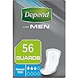 Depend Men's pads, maximum absorbency, incontinence protection, 56 pads (packaging may vary)