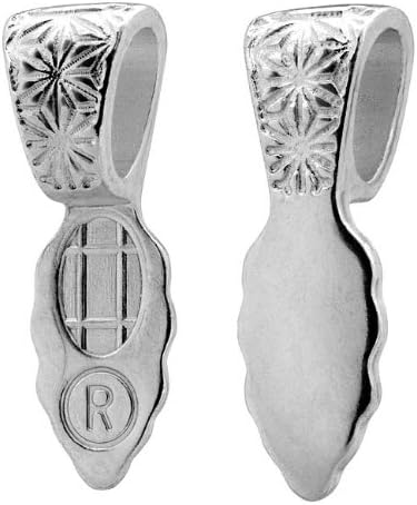 Aanraku Large Silver Plated Glue-On Pendant Bails - Leaves Pattern (10)