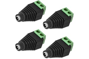 TECBEE 4x DC Buchse Hohlbuchse 1,35mm x 3,5mm Adapter auf Terminal Block 2 Pin Schraubbar Schraubklemme