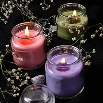 Titu Ki Baatein Scented Wax Candles in Glass Jar Set (Lemon Grass, Lavender, Rose ) - Pack of 3