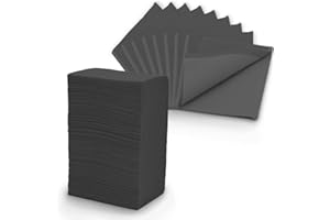 SWAVGO - Patientenservietten 125 Stück 33x45 cm 2-lagig - Dentalservietten, Arbeitsplatzabdeckungen für Krankenhäuser, Praxen, Tattoo Studios uvm. (125 Stück, Schwarz)