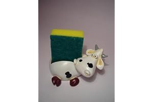 Paolo Chiari 8178 Porta Spugna Mucca, Marmoresina, Multicolore, 12 x 12 x 9 cm