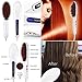 Noza Tec Anti Static Ceramic Hair Straightener Brush Comb - Instant Heating Detangling Paddle Brush - For Faster Professional Straightening Styling - LCD Display - Negative Ion Brush - Auto Massager - UK plug
