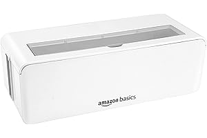 Amazon Basics Cable Tidy Box for hiding and organizing Cables, Large, White