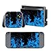 Produktbild Chickwin Switch Design Folie Aufkleber Sticker schützende Haut Schale für Nintendo Switchund 2 Thumb Grips (Blau Feuer)