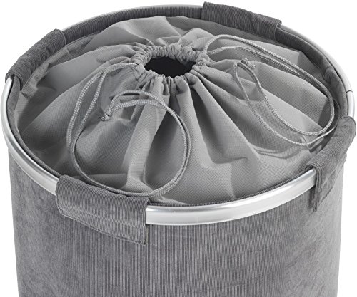 Wenko 62085100 Wäschesammler Cordoba Wäschekorb, Fassungsvermögen 68 L, Polyester, grau, 40 x 40 x 54 cm - 3