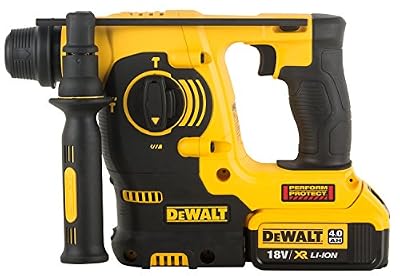 DeWalt DCH253M2-QW Marteau perforateur SDS-Plus 3 modes 18V - Travaux de burinage légers - 2 batteries 18V Lithium-ion 4 Ah - Vitesse à vide 0-1200 tr/min - Energie de frappe (EPTA 05/2009) 2,1 J - Chargeur Multi-voltage - Poignées latérales multiposi…