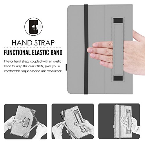 MoKo Samsung Galaxy Tab S3 9.7 Hülle – PU Leder Ständer Schutzhülle Smart Case Cover mit Stift-Schleife / Standfunktion und Auto Sleep / Wake Up Funktion für Samsung Galaxy Tab S3 9.7 Zoll (2017) SM-T820 / T825 Tablet, Blumen Marineblau - 6