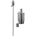 Harbour Housewares 1x Silver 146cm Garden Fire Tiki Torch - Barrel - Oil Paraffin Outdoor Candle Flames Lantern Light