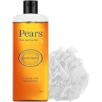 Pears Pure & Gentle Shower Gel, 250 ml with (Free Loofah)