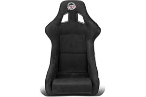 NRG Innovations FRP-302BK-PRISMA Large Size Fiber Glass Bucket Racing Seat Black Alcantara