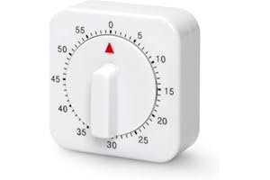 ZXPASRA Minuterie de Cuisine Mécanique, avec Rappel d'heure, 60 Minutes Compte à Rebours pour Enfants et Adultes, Analogique Minuteur pour Cuisine, Salle de Classe, Devoirs, Jeux, Bureau, Réunions