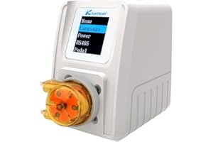 K KAMOER Kamoer M1-STP Pompe péristaltique intelligente 24V moteur pas à pas réglable pompe de dosage de liquide à faible débit programmable avec contrôle pour aquarium de laboratoire 0-88ml/min
