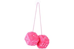 Tiardey A Pair Of Car Hanging Plush Cube Ornament, Dice Plush Cube, Car Accessories for Interior Rear View Mirror Accessories (Pink)
