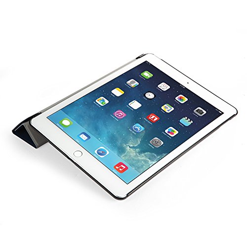 iPad Air 2 Hülle, EasyAcc Ultra Slim Cover Schutzhülle Bumper Lederhülle mit Standfunktion / Auto Sleep Wake Up Funktion für iPad Air 2 2014 Modell Number A1566/ A1567 – Dunkelblau, Ultra Slim - 5