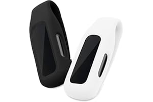 kwmobile 2 x uchwyty na klipsy kompatybilne z Fitbit Inspire 3 / Inspire 2 / Ace 3 – zestaw zamienny z klipsem – czarny/biały