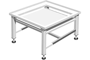 METALLBAU RÜDIGER SENT Sockel für Waschmaschine, 30 cm, verstärkt, mit Ablage, Gestell aus vollständig verschweißtem Stahl, daher extrem stabil, Füße rund um den Rahmen aus Stahl, verstellbare Füße von 20 mm.