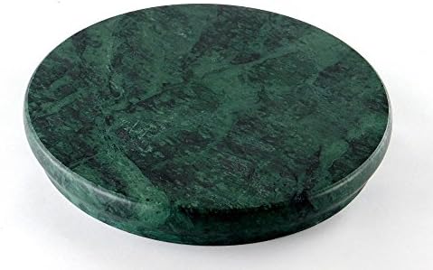 Handmade Green Marble Chakla Roti/Chapati Maker Roller Circular Round Board, Cheese Platter, Serving Tray, Chapati Flatbread Tortilla presser