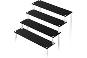 Lighterday 4-poziomowy akrylowy stojak ekspozycyjny - przezroczyste akrylowe podstawy do figurek pop, babeczek, perfum - czarny