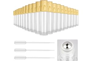 Tomorotec 20 Stück 10 ml Roll On Glasflaschen ätherische öle mit Holzmaserung-Kunststoffkappen, Vorteilsset, 2 Öffner und 3 Pipetten, Rollerball-Applikatoren aus Edelstahl