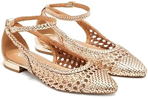 GIOSEPPO Bailarinas Azules Trenzadas DE Punta Fina para Mujer DELL