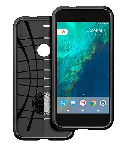 Google Pixel HÃ¼lle, SpigenÂ® [Rugged Armor] Elastisch [Schwarz] Ultimative Schutz vor StÃ¼rzen und StÃ¶ÃŸen - [Karbon Look] SchutzhÃ¼lle fÃ¼r Google Pixel Case, Google Pixel Cover, Google Pixel 2016, Google Pixel 5.0