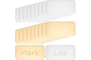 UNICRAFTALE 20Pcs 2 Colors Stainless Steel Plate Personalized Plaque Blank with Adhesive Laser Engraved Tags Blank Polygon Plate Tag Frame Name Label Art Tag for Frame with Adhesive Backing Names