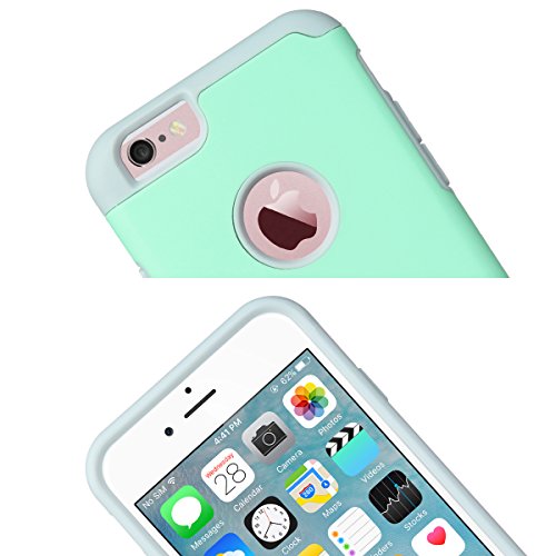 iPhone 6 Case, ULAK iPhone 6S Case Dual Layer Shockproof [Drop Protection] Slim Hybrid Impact Skin Case Cover for Apple iPhone 6 6S (4.7 Inch) (Turquoise/Grey)