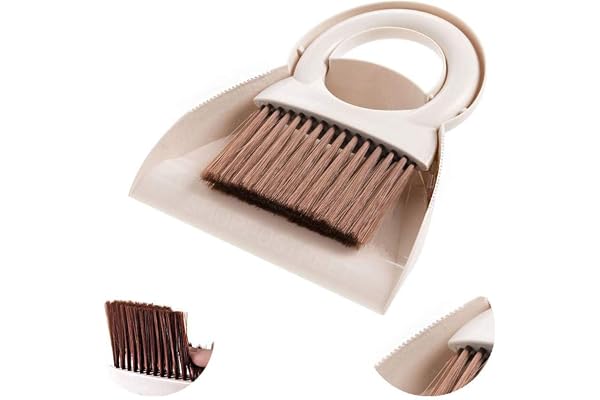 SHOPPOSTREET Plastic Cleaning Broom Brush and Dustpan Set Desktop Broom Sweep Cleaning Brush Dust Pan Car Keyboard Cleaning Household Dust Pan (Standard)