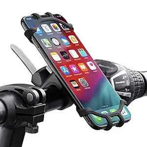 Vora Universal Mobile Phone Silicon Holder for Cycle, Bike, Baby Carriages, Scooty, Motorcycle 360� Rotating Handlebar Stand