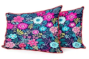 DreamVio Jute Fabric Printed Decorative Pillow/Throw/Cushion Covers for Living Room, Bed Room, Sofa,Chairs,Pillow Cases, Pillow Covers Set of 2, Size 12x18 Inches Style55